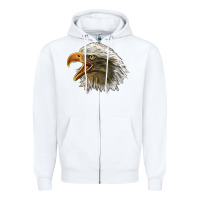 White Bald Head Eagle Zipper Hoodie - LillyAllenDesigns