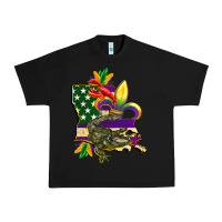 Black louisiana map american flag mardi gras Urban Heavy Tee - CowGirlArtShop