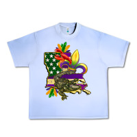 Grape Ice louisiana map american flag mardi gras Urban Heavy Tee - CowGirlArtShop
