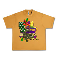 Peanut Butter louisiana map american flag mardi gras Urban Heavy Tee - CowGirlArtShop