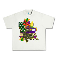 Pistachio louisiana map american flag mardi gras Urban Heavy Tee - CowGirlArtShop
