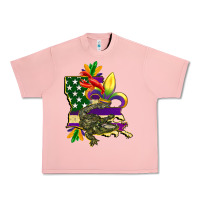 Salmon louisiana map american flag mardi gras Urban Heavy Tee - CowGirlArtShop