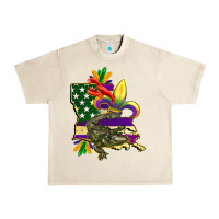 Sandshell louisiana map american flag mardi gras Urban Heavy Tee - CowGirlArtShop