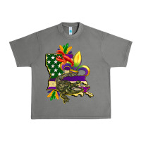 Tornado louisiana map american flag mardi gras Urban Heavy Tee - CowGirlArtShop