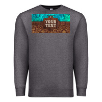 Preview Custom Name Turquoise Stone Leopard Bull Skull License Plate Premium Sweatshirt | Teevron