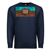 Navy preview custom name turquoise stone leopard bull skull license plate Premium Sweatshirt - Artiststas