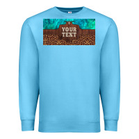 Ocean Blue preview custom name turquoise stone leopard bull skull license plate Premium Sweatshirt - Artiststas