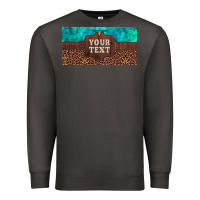 Smoke preview custom name turquoise stone leopard bull skull license plate Premium Sweatshirt - Artiststas