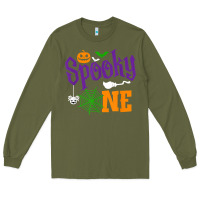 Army Green spooky one boy halloween 1st birthday matching family t shirt Long Sleeve Tee - trangStudio
