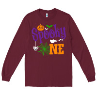 Burgundy spooky one boy halloween 1st birthday matching family t shirt Long Sleeve Tee - trangStudio