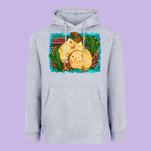 Western Cowboy Chicks Cactus Coop Animals  Leopard Serape Turquoise Heavyweight Hoodie Designed By Artiststas