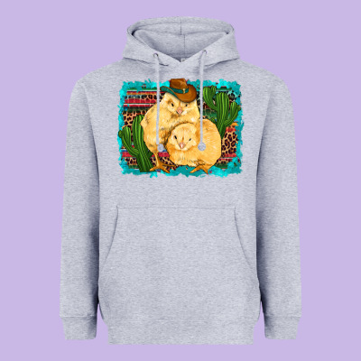 Western Cowboy Chicks Cactus Coop Animals  Leopard Serape Turquoise Heavyweight Hoodie Designed By Artiststas