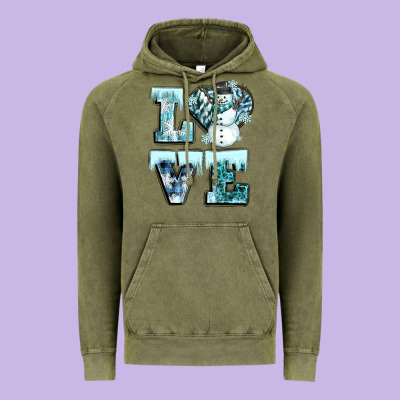 Love Winter Vintage Hoodie Designed By Cowgirlartshop