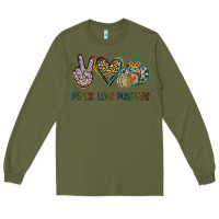 Army Green Peace Love Pumkins Long Sleeve Tee - Jasminsmagicworld