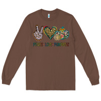 Chestnut Peace Love Pumkins Long Sleeve Tee - Jasminsmagicworld