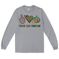 Heather Grey Peace Love Pumkins Long Sleeve Tee - Jasminsmagicworld