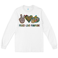 White Peace Love Pumkins Long Sleeve Tee - Jasminsmagicworld