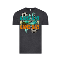 Vintage Black Game day lightning bolt soccer Vintage Tee - HowdyJamesFarm