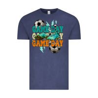 Vintage Denim Game day lightning bolt soccer Vintage Tee - HowdyJamesFarm