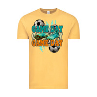 Vintage Mustard Game day lightning bolt soccer Vintage Tee - HowdyJamesFarm