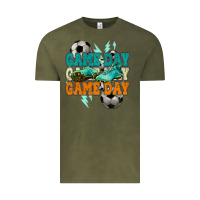 Vintage Olive Game day lightning bolt soccer Vintage Tee - HowdyJamesFarm