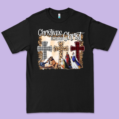 Christmas Begins With Christ Premium Tee Designed By Bettercallsaul