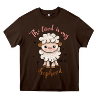 Chocolate Brown the lord is my shepherd Heavy Core Tee - Artiststas