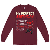 Burgundy 14 Year Old Gamer Gift Boy Teen 14th Perfect Birthday Gaming Long Sleeve Tee - trangStudio