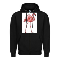 Black Pink Flamingo Zipper Hoodie - LillyAllenDesigns