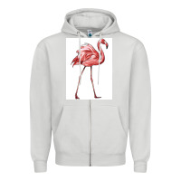 Dove Grey Pink Flamingo Zipper Hoodie - LillyAllenDesigns