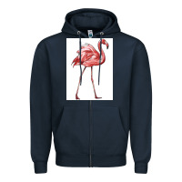 Navy Pink Flamingo Zipper Hoodie - LillyAllenDesigns