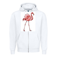 White Pink Flamingo Zipper Hoodie - LillyAllenDesigns