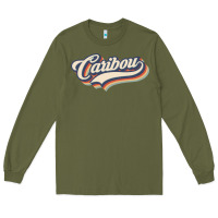 Army Green I Love Caribou City Usa Retro Vintage Long Sleeve Tee - trangStudio
