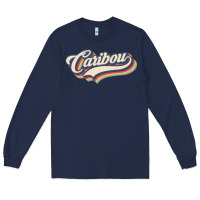 Navy I Love Caribou City Usa Retro Vintage Long Sleeve Tee - trangStudio