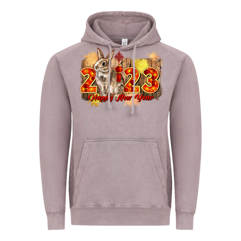 Chinese New Year 2023 Rabbit Year Vintage Hoodie by CowGirlArtShop | Teevron