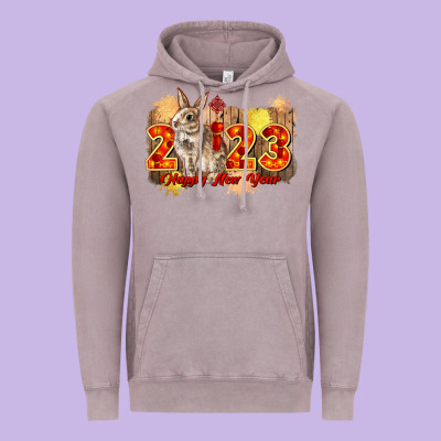 Chinese New Year 2023 Rabbit Year Vintage Hoodie Designed By Cowgirlartshop