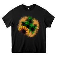 Black sunflower christmas patch Heavy Core Tee - JahusDesignShop