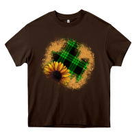 Chocolate Brown sunflower christmas patch Heavy Core Tee - JahusDesignShop