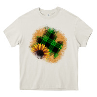 Cream sunflower christmas patch Heavy Core Tee - JahusDesignShop