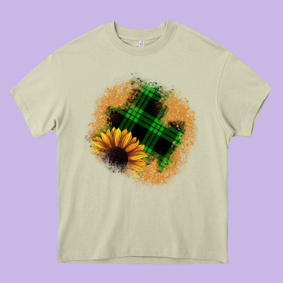 Sunflower Christmas Patch Heavy Core Tee Designed By Jahusdesignshop