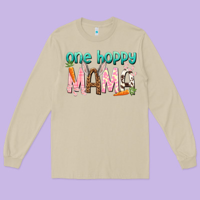 One Hoppy Mama Mother's Day Long Sleeve Tee Designed By Howdyjamesfarm