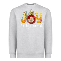 Heather Grey Joy To The World Heavyweight Sweatshirt - CowhideDigitalArt