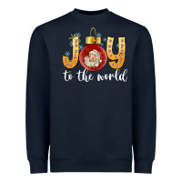 Navy Joy To The World Heavyweight Sweatshirt - CowhideDigitalArt