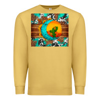 Antique Gold sunflower desert cactus turquoise crescent Premium Sweatshirt - Artiststas