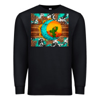 Black sunflower desert cactus turquoise crescent Premium Sweatshirt - Artiststas