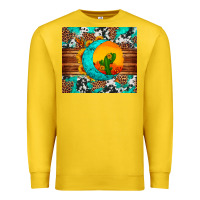 Lemon sunflower desert cactus turquoise crescent Premium Sweatshirt - Artiststas