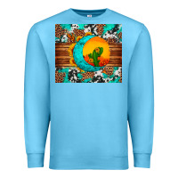 Ocean Blue sunflower desert cactus turquoise crescent Premium Sweatshirt - Artiststas