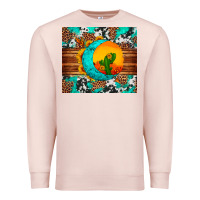 Pale Pink sunflower desert cactus turquoise crescent Premium Sweatshirt - Artiststas
