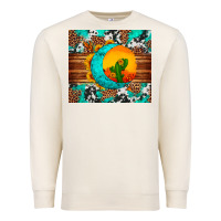 Sandshell sunflower desert cactus turquoise crescent Premium Sweatshirt - Artiststas