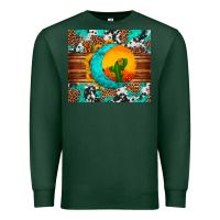 Sports Green sunflower desert cactus turquoise crescent Premium Sweatshirt - Artiststas